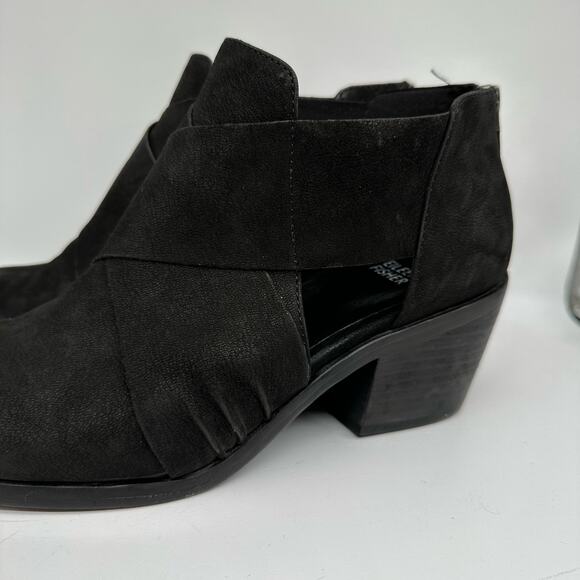 Eileen Fisher Vero Cuoio Alas Black Suede Cut Out Ankle Booties Womens Size 8.5 - Picture 8 of 14